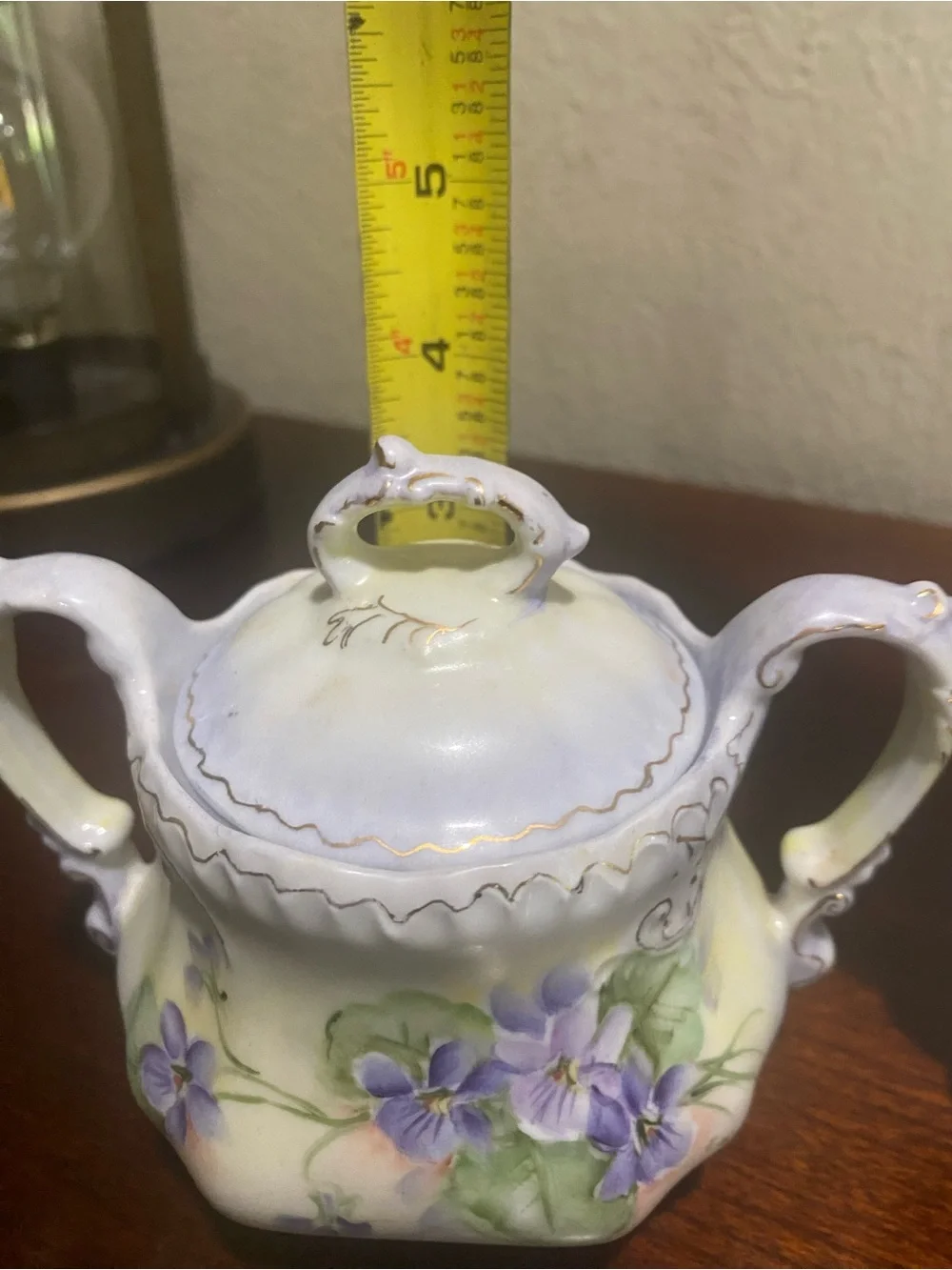 Vintage, Victorian Cottage core, Hand Painted Porcelain, 3 Piece Tea Serving Set